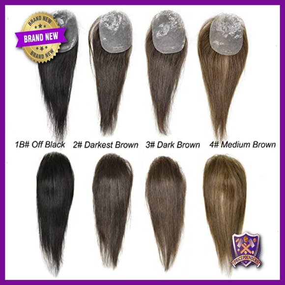 Human Hair Toupee Hairpiece 6x8cm PU Skin Base for Hair Loss Volume main image 4
